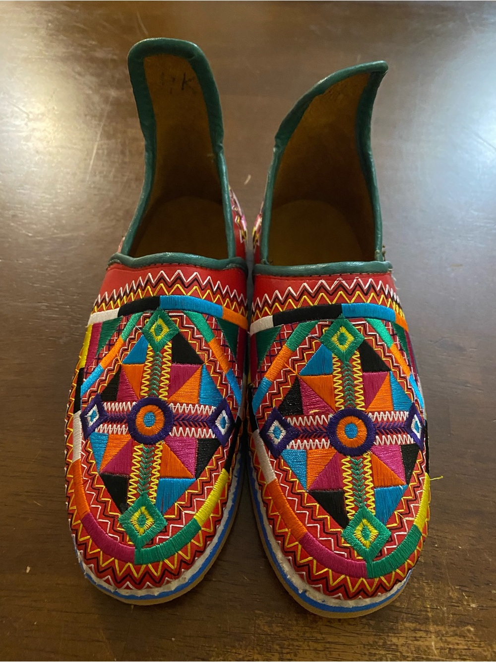 Hand-Embroidered Kids Slip-On Shoes in Multicolor